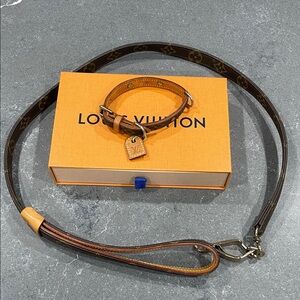 Louis Vuitton Baxter Monogram Pet Leash and Collar